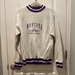 Signal sports Gray and purple Montana crewneck